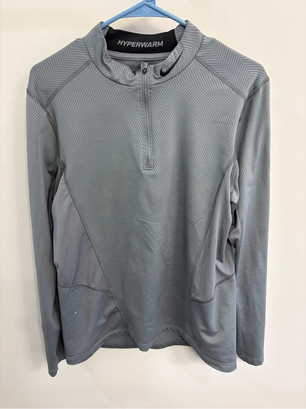 Nike Pro Hyperwarm Grey Quarter-Zip Pullover